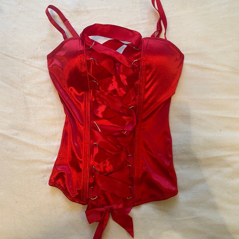 Red corset top